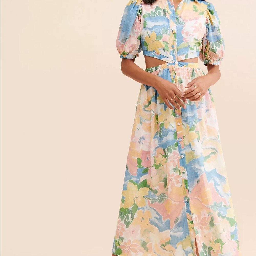 Floral Puff Sleeve Maxi Dress